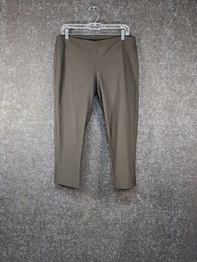Eileen Fisher Washable Stretch Crepe Cropped Pant, Green, Size Medium, NEW